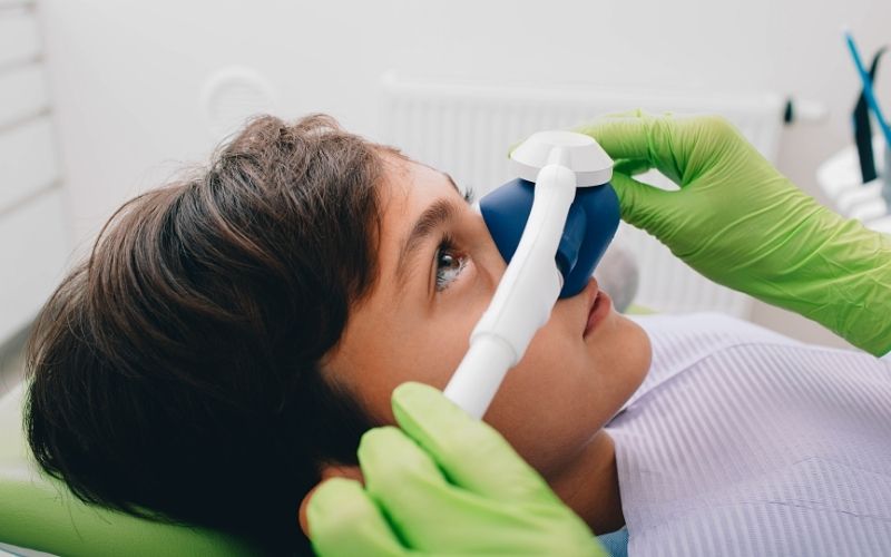 patient with laughing gas sedation dentistry herndon va